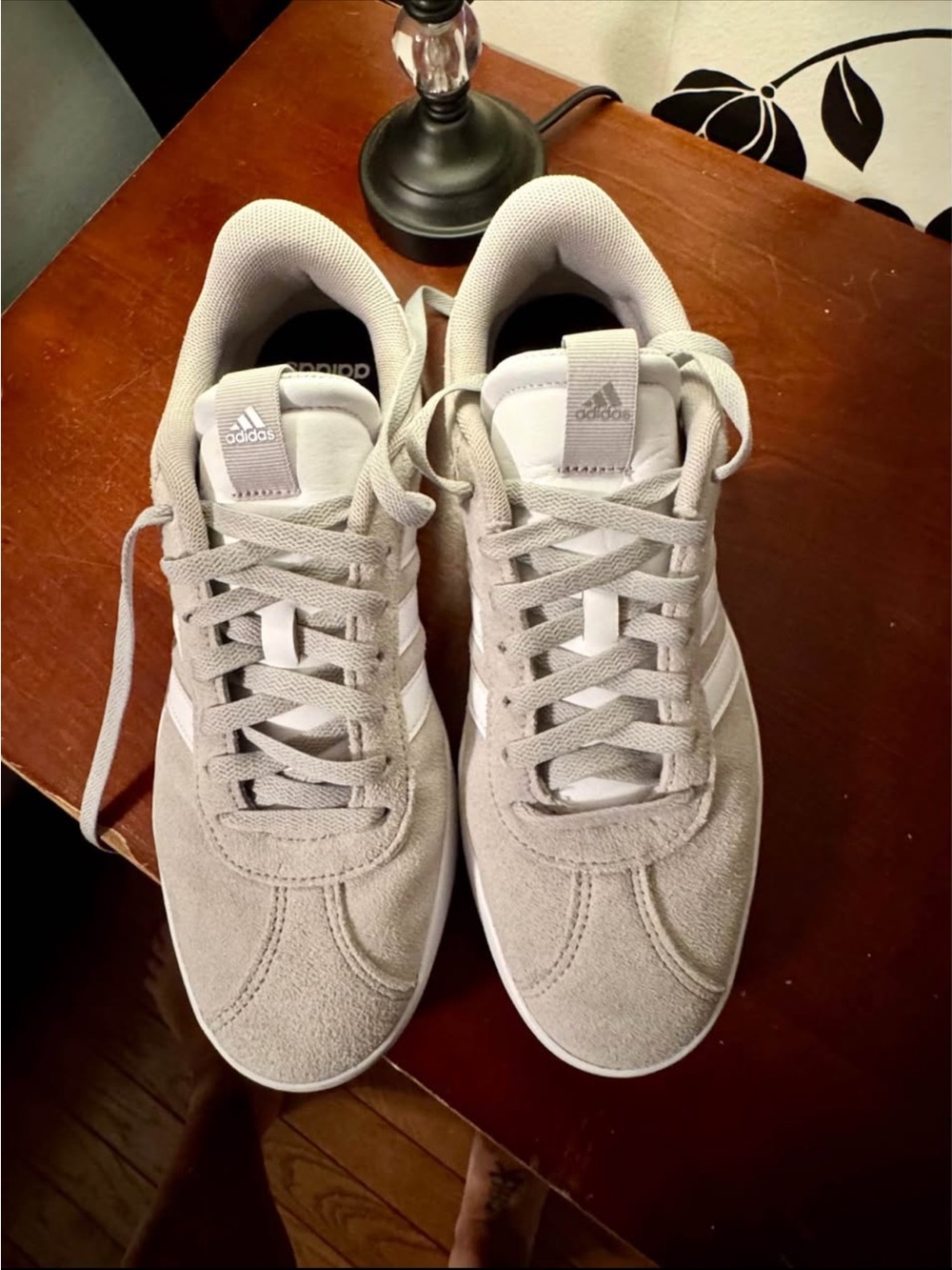 adidas Men’s Light Gray Suede Casual Sneakers